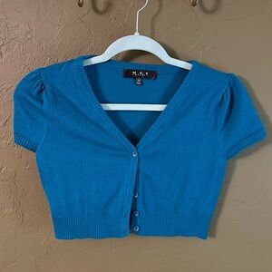 Cropped cap sleeve Mak sweater